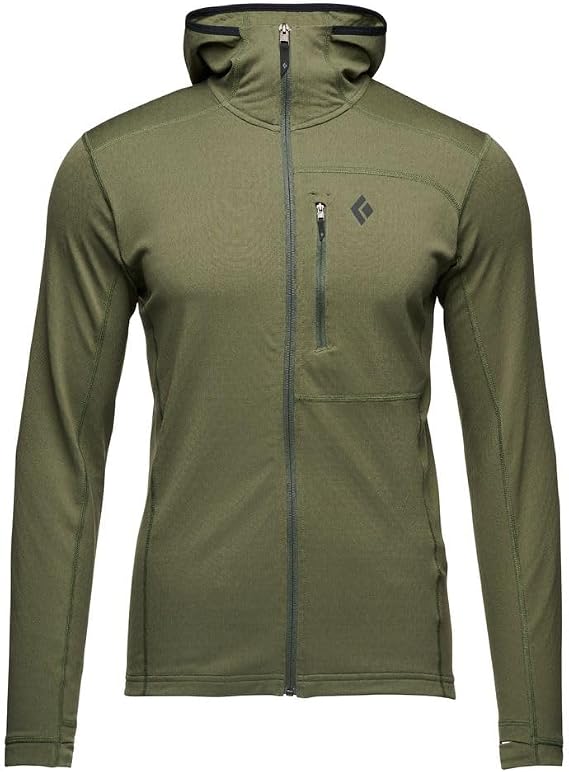 Black Diamond Mens Coefficient Long Sleeve Fleece Hoody, Dark Crimson, Medium