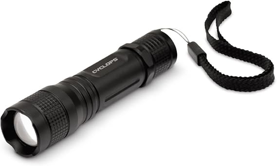 Cyclops TF-150 Tactical Durable Lightweight Weather Resistant IPX4 Compact Bright 5 Watt LED Flashlight | AA Energizer Battery Included