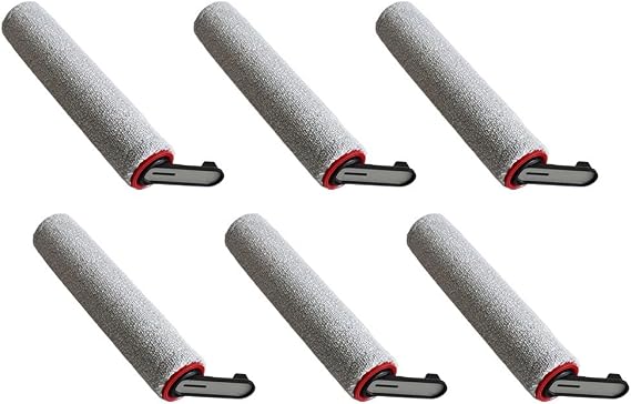 Roller Brush for Dreame H15 Pro H15 Mix H12 Pro FlexReach and for mova X4 Pro Microfiber Floor Scrubber Compatible with Hardwood for tile Laminate Marble for Home Cleaning(6pcs)