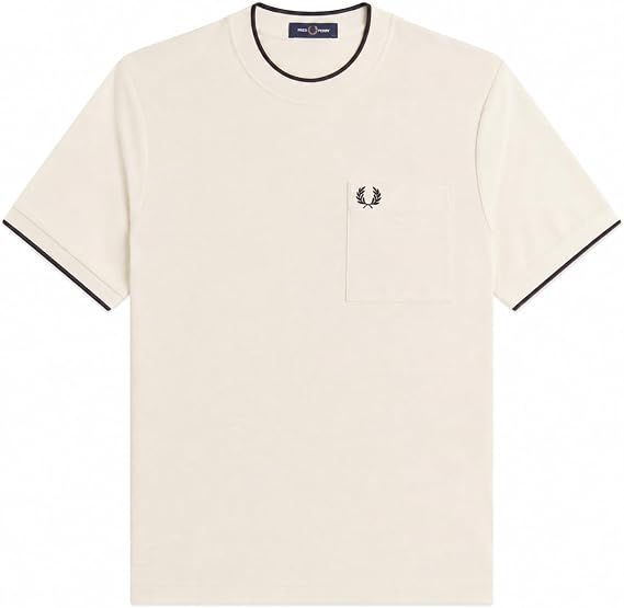 Fred Perry Men's Pocket Detail Pique T-Shirt Ecru