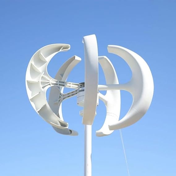 Wind Generator, 400W 600W 800W 1000W 1200W DC 12V 24V 5 Blade Wind Turbine Generator Set Vertical Wind Turbine Kit for Electricity Producer Equipment,12V-1200W