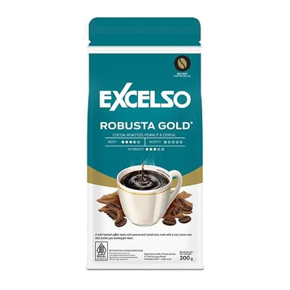 Excelso Robusta Gold, Coffee Beans, 200g (Pack of 1)