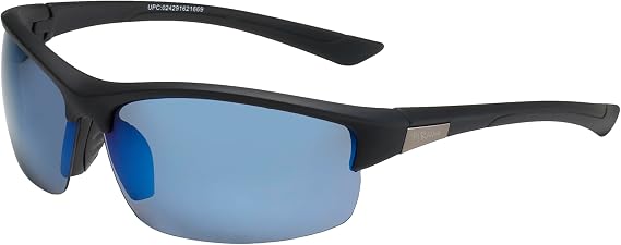 Piranha Eyewear Academy Blue Mirror Half Frame Polarized Sport Sunglasses