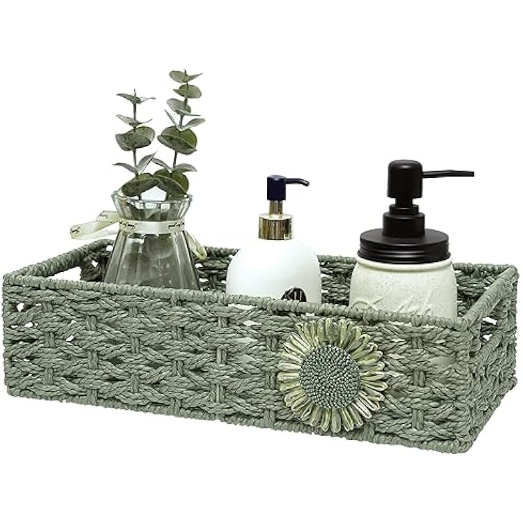 Toilet Paper Basket for Tank Top Bathroom Organizer - Green