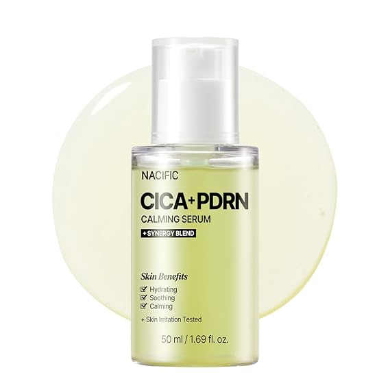 NACIFIC Cica PDRN Centella Serum (Centella Ampoule) 1.69 fl oz / 50ml, Korean Serum for Sensitive Skin, Calming & Hydrating Barrier Repair, Redness Relief, Korean Skincare