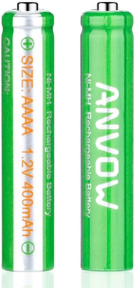 Rechargeable AAAA Batteries for Surface Pen, Rechargeable AAAA Battery for Active Stylus, Ni-MH 1.2V 400mAh with Storage Box, 2 Count
