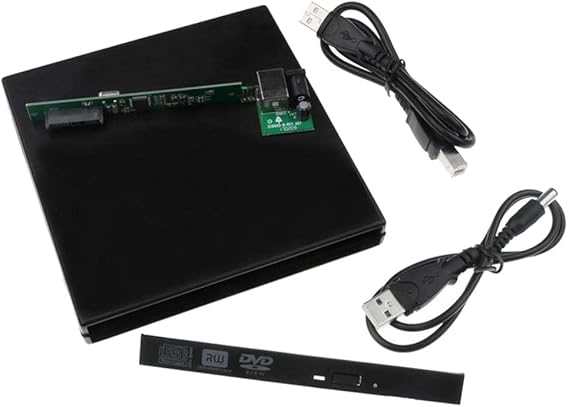 12.7mm External DVD Enclosure USB 2.0 External DVD/CD-ROM Case for Laptop Desktop PC Optical Disk Drive to , black, 500244044