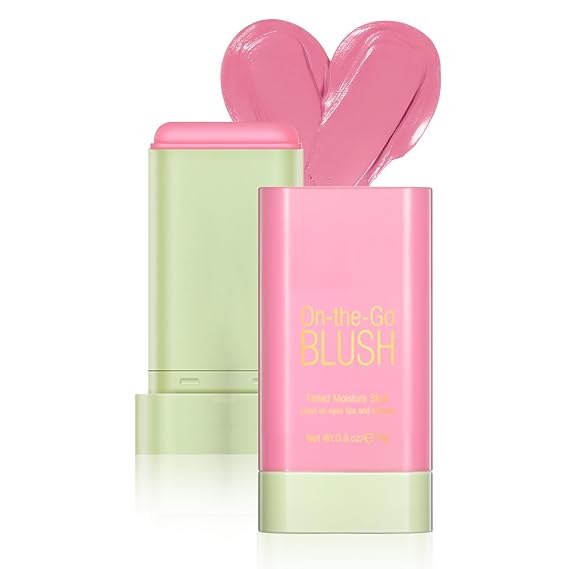 Blush Stick Multi-Use Cream Blush Stick for Cheeks Makeup (Shy Pink) | Solid Moisturizer Stick Blush for Cheek & Eyes & Lips Makeup, Waterproof & Matte Long-Lasting for All Skin