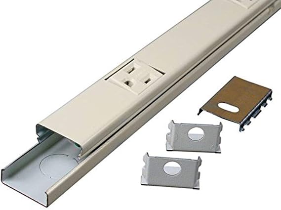 Legrand - Wiremold Wall Mount Power Strip, Ivory Under Counter Power Strip, 3 Foot Steel Kitchen Power Strip, 6 Outlet Power Strip to Use as Cable Management Power Strip, V20GB306