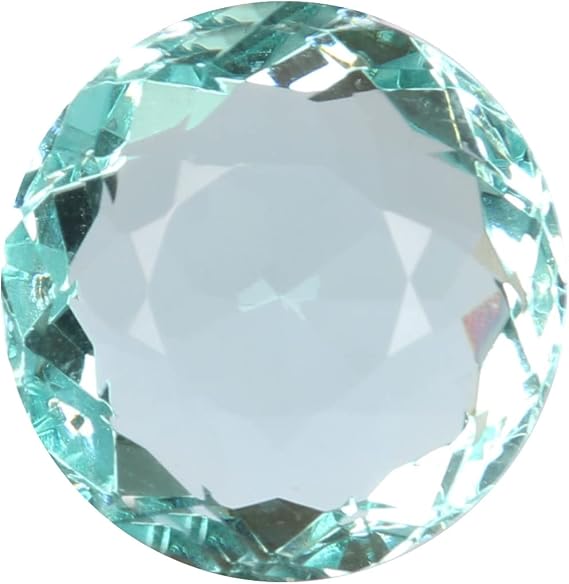 REAL-GEMS Beautiful Sky Blue Aquamarine 76ct Brilliant Round Cut Loose Gemstone, S, Gemstone, Simulated Aquamarine, Gemstone, created-aquamarine