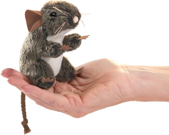 Folkmanis Mini Field Mouse Finger Puppet, Brown