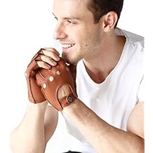 Mens Classic Half Finger Gloves US BuckSkin Unlined Cycling Sport Gloves