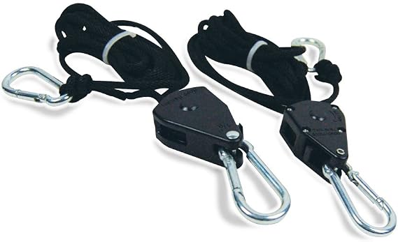 Heavy-Duty Adjustable 1/8-Inch Ratchet Grow Light Hangers (One Pair)