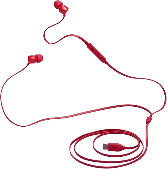 JBL Tune 310C, USB-C Earbuds, Red