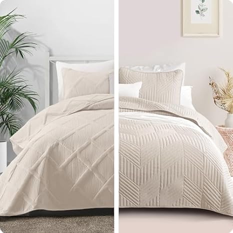 Exclusivo Mezcla Ultrasonic Full Queen Quilt Bedding Set and Modern Geometric Quilt Set Bundle