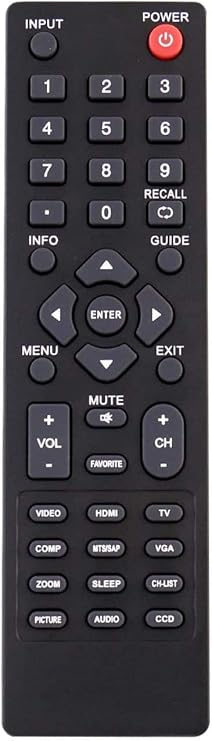 Universal for All Dynex TV Remote, Compatible with Dynex DX-RC02A-12 DX-RC01A-12 DX-RC01A-13 DX-RC03A-13 RC-201-0B RC-701-0A RC-801-0A ZRC400 - No Setup Required