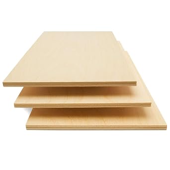 6 mm Baltic Birch Plywood 14 x 12 x 24 Inch, Box of 12 BBB Grade Craft Wood, Stronger Than Basswood Sheets, for Laser, CNC Cutting and Wood Burning, by Woodpeckers