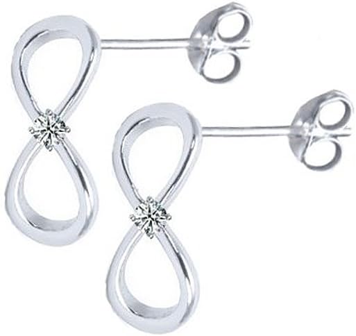 FANTOM Sterling Silver 925 Infinity Earrings - High Polish Solid 8 Designer Earrings