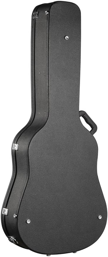 ZeHuoGe 41" Acoustic Guitar Hard Wooden Case, Protective Hard Shell with Plush Interior, Lockable, Portable Handle & Accessory Storage (For Acoustic Guitar)