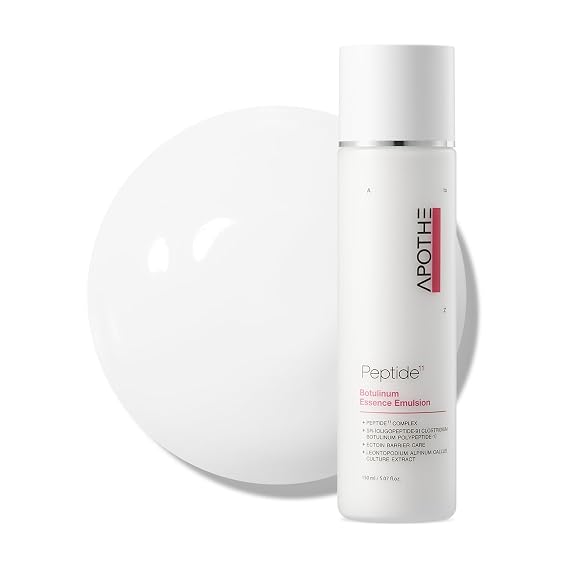 APOTHE Peptide Essence Emulsion Korean Face Serum, 5.07 fl oz (150ml) | 11 Botulinum Peptide & Edelweiss, Anti-Aging, Firming for Wrinkles & Elasticity, with Liposome