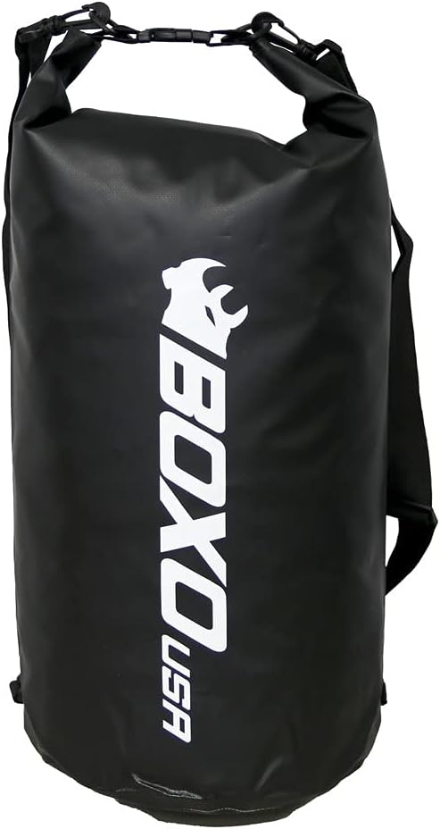 BOXO USA Waterproof Dry Bag - Keeps GearTools Dry - Lightweight 20L Storage, BLACK