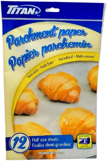 White Parchment Paper sheets for Baking - Non-Stick Parchment Paper For Baking, Grilling, Cooking, Steaming, and Air Fryer - Titan Baking sheets for oven