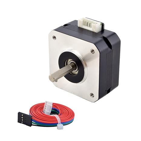 STEPPERONLINE Nema 17 Pancake Stepper Motor 1A 17Ncm Bipolar 1.8 Degree 4-Lead 23mm Body Length for 3D Printer CNC Extruder, 42x23