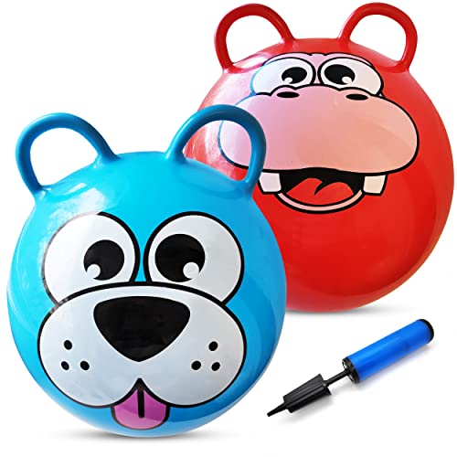 Hopper Balls for Kids 2 Pack 20 Inch Bouncing Ball with 2 Handle Bouncing Jumping Ball for Toddlers, Kids 3 2 Pack Colors May Very