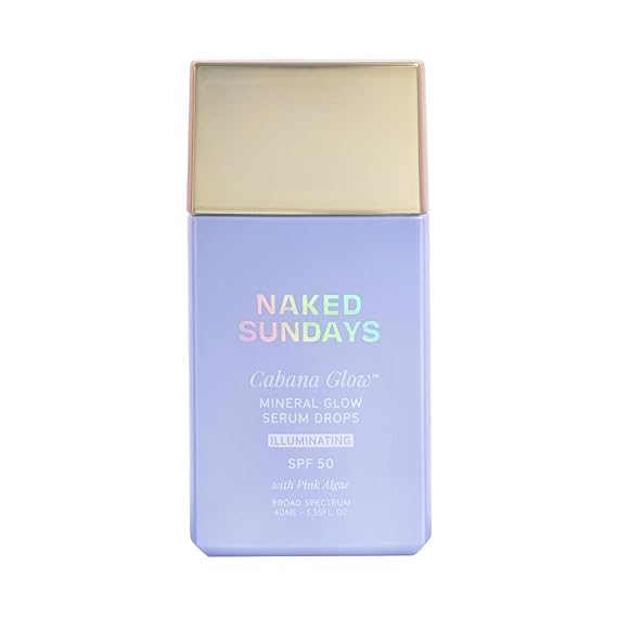 Naked Sundays CabanaGlow Illuminating Tinted Sunscreen Serum Drops SPF 50 - Hydrating, Brightening, Zinc Oxide Daily Face Sunscreen with Skin-Perfecting Pigments