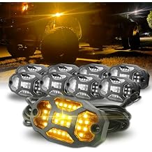 Winunite 8 Pods Amber Rock Lights Wide Angle Underglow Lights with Extension Wires, IP67 Waterproof Fender Lights for Trailer Off Road Truck ATV UTV SUV Motorcycle
