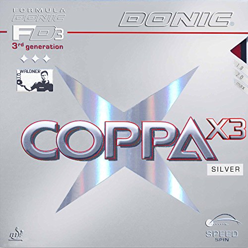 DONIC Coppa X3 Silver Table Tennis Rubber  2.0 Mm Black