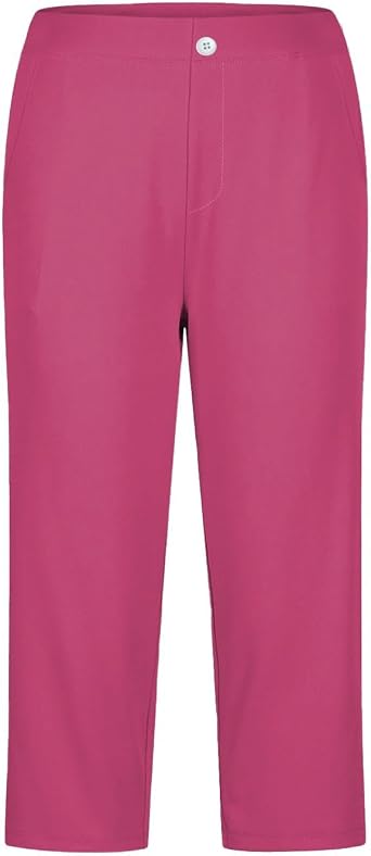 Capri Pants for Women Stretch High Waisted Office Dress Pants Crop Casual Golf Work Pant Pull On Slacks with Pockets