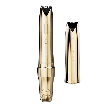 Mast P60 Tattoo Gun Machine, Wireless Tattoo Pen, 5 Strokes Length 2.2mm - 3.2mm, 121g/4.2oz, 2 Batteries, Gold Color