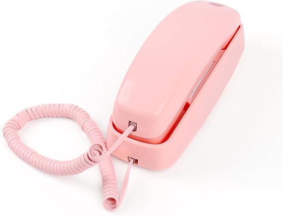 Landline Wall Phones, TelPal Corded Home Phone, Trimline House Telephone for Landline Wall Mount, Big Button Wall Telephones with Flash, Redial, Ringer High/Low, Retro Phone No AC Power Required