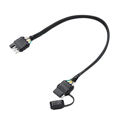 4 Way 4 Pin Trailer Wiring Harness Kit - 12 inch 16AWG Pure Copper Wires