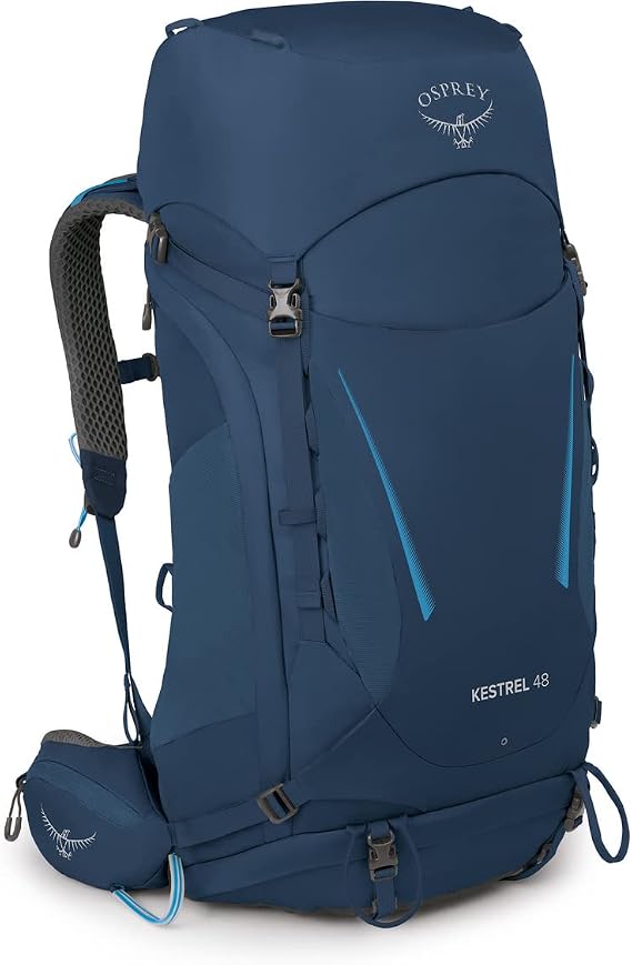 Osprey Kestrel 48L Men's Backpacking Backpack, Blue L-XL