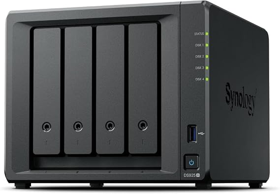 DiskStation DS925+ – 4-Bay NAS with 2.5GbE, Expandable to 9 Bays, M.2 NVMe SSD Caching, High-Speed Backup, Surveillance & Collaboration, Data Storage and Management Solution Ideal for Home or Business