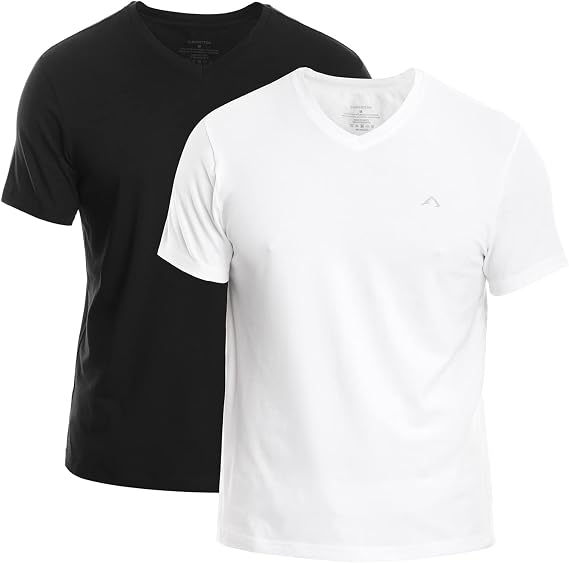 Premium Classic Mens V-Neck T-Shirt | Ultra Soft, Breathable Cotton Modal Stretch Mens T-Shirt | Tag Free (Made in Egypt)