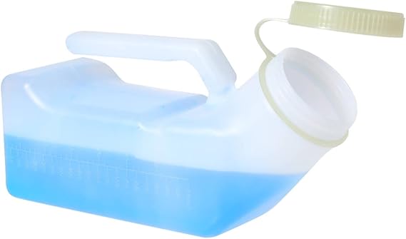 Male Urinal Bottle Plastic Mens Urinals 1000ml Travel Portable Pee Bottles Bedside Urinary Bedpans with Glow in Dark Screw Cap