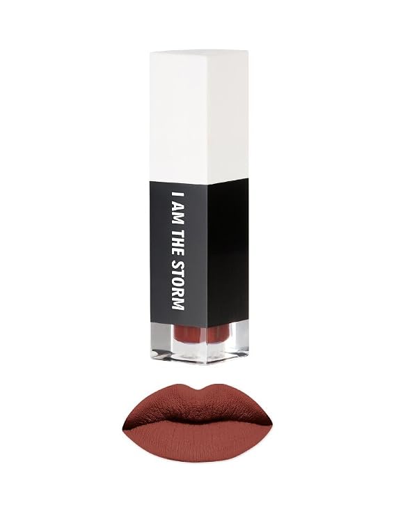 RealHer Dark Brown Liquid Lipstick -"I Am The Storm" Long Wearing, Kiss Proof Intense Color, Bold Ultra Matte