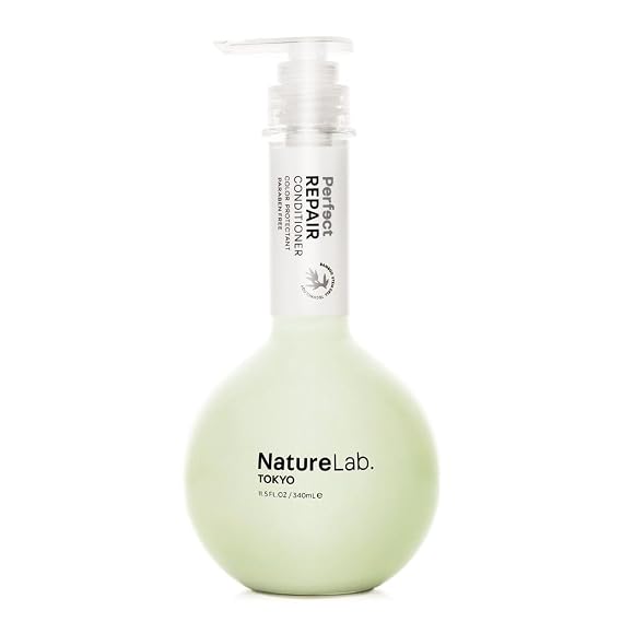 NatureLab.TOKYO Perfect Repair Conditioner - Lightweight Conditioner for Damaged, Color-Treated Hair - Penetrates Roots and Revitalizes & Restores Strands Back to Life - Japanese Hair Care - 11.5oz