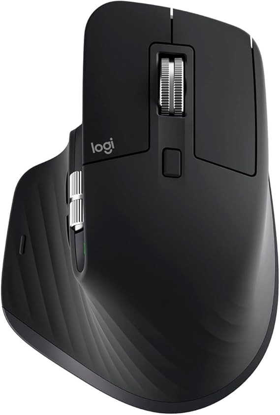 Logitech MX Master 3S - Wireless Performance Mouse with Ultra-Fast Scrolling, Ergo, 8K DPI, Track on Glass, Quiet Clicks, USB-C, Bluetooth, Windows, Linux, Chrome (Black)