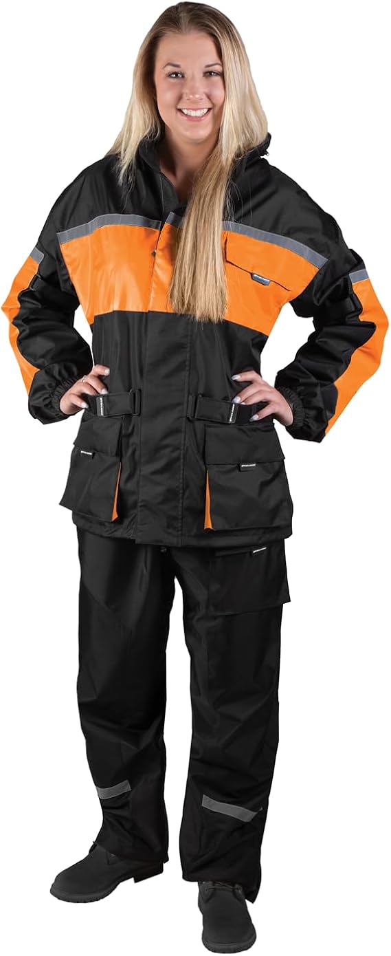 Fulmer Women's 452 Legacy Rainsuit - Black/Orange, Medium