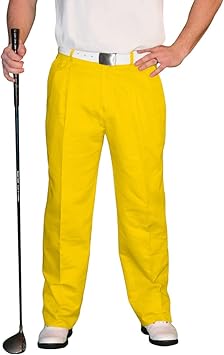 Yellow Golf Trousers - Mens 'Par 4' Cotton