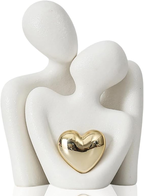Romantic Couple Statue, Porcelain Ornament, Engagement Gifts for Couples