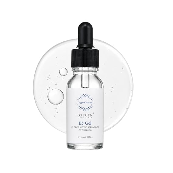 OxygenCeuticals B5 Gel Hydrating Serum with Vitamin B5 (Panthenol), Hyaluronic Acid & Adenosine, Moisturizing & Anti-Wrinkle Care for Healthy, Elastic Skin. 1.01 fl.oz (30ml)