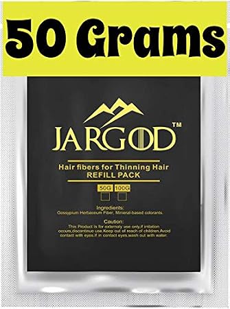 Hair Building fibers (Black) 50 Grams Jargod- Refill Your Existing Fiber Bottle - Hair Loss Concealer For Thinning Hair (Black)
