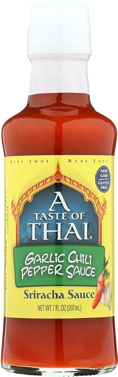 A Taste of Thai Gluten-Free GARLIC CHILI PEPPER Sauce 7oz (10 pack) by A Taste of Thai