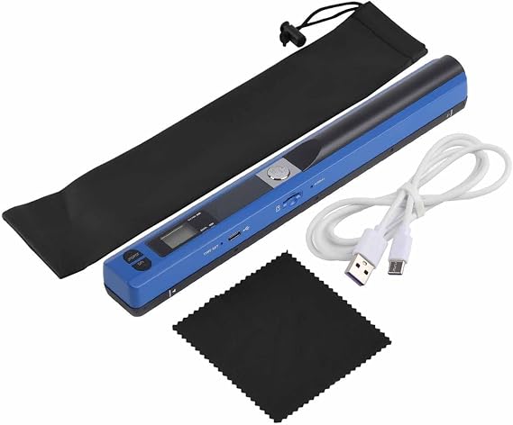 Portable Scanner, USB 2.0 Photo Scanner for Documents Pictures Pages Texts, Portable Handheld Scanner for Documents Photo Receipt, JPG/PDF Format Selection, UP to 900 DPI(Blue)