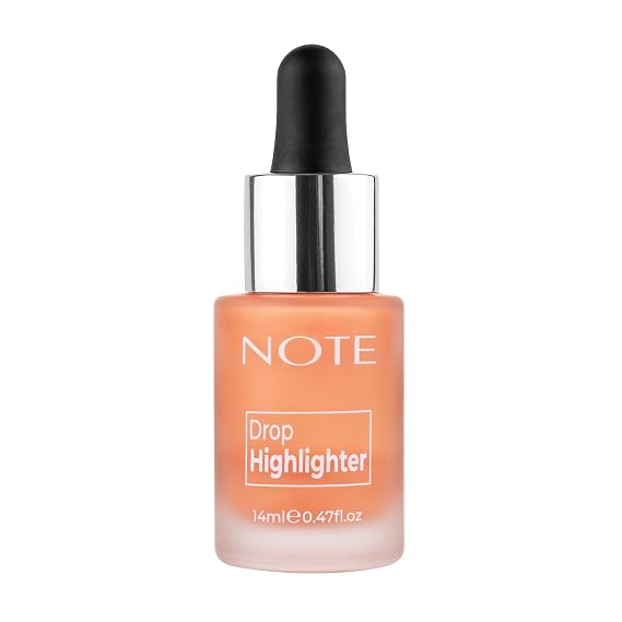 Note Cosmetique Drop Highlighter - Liquid Highlighter Makeup with Buildable Coverage - Lightweight, Creamy Formula - 03 Candle Light - 0.47 oz